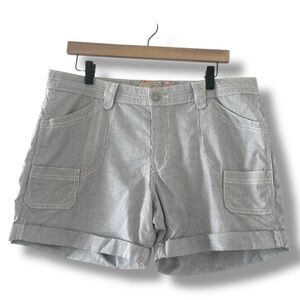 Women's Blue Striped Mid Rise Cotton Levi's Shorts Pockets Size 12‎